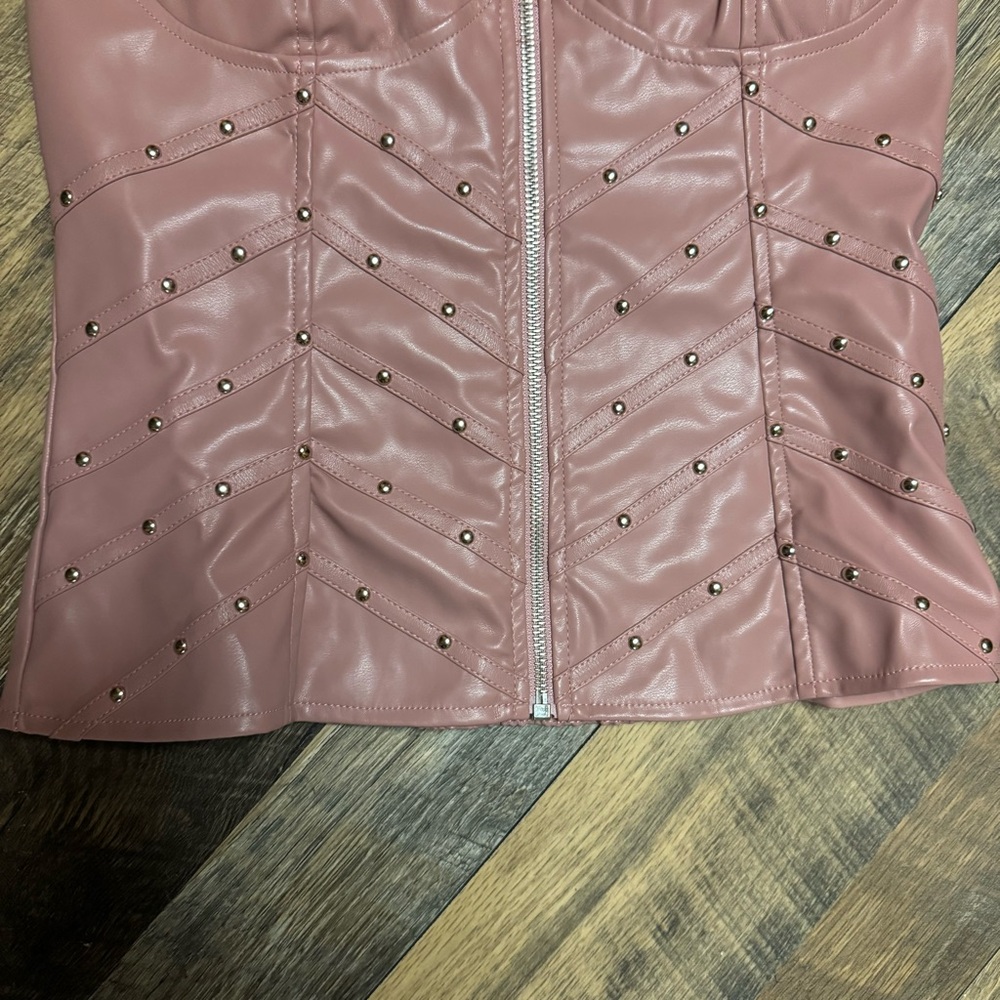 Bloomingdale's Mauve Studded Corset Top - Picture 3 of 9